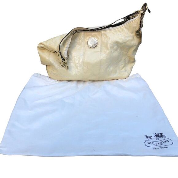 Vintage Coach Leather Shoulder Bag Purse With Dust Bag - Picture 2 of 15